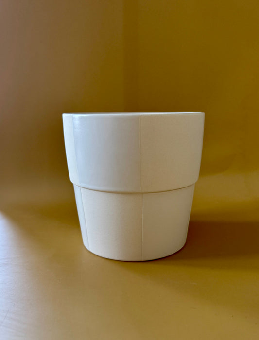 Minimal White Checkered Planter — 5” x 5”