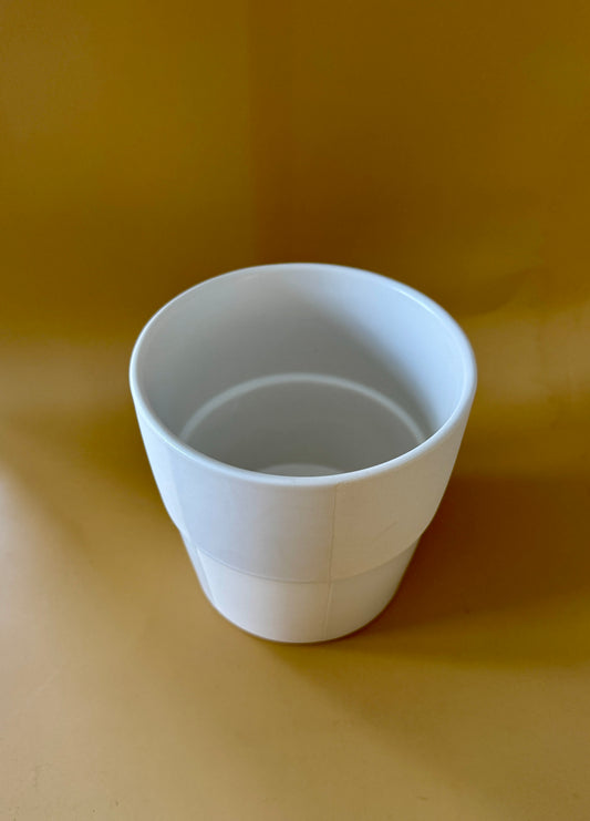 Minimal White Checkered Planter — 5” x 5”