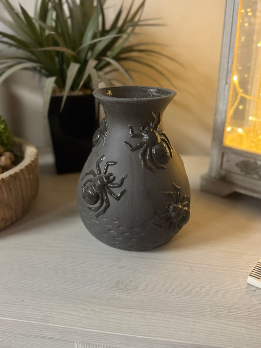 Spider Vase: Matte Charcoal Ceramic