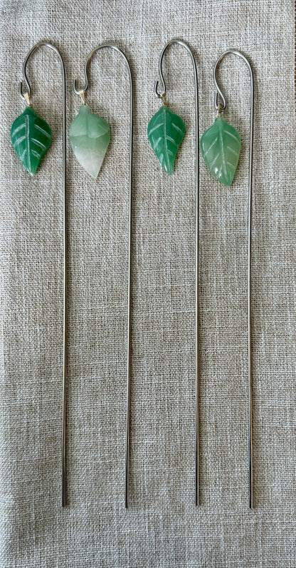 Green Quartz Gemstone Leaf Plant Accent
