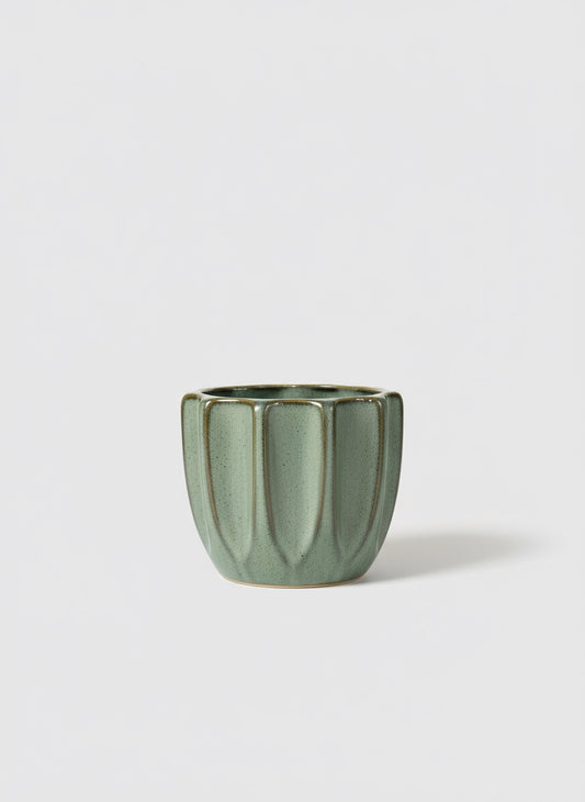Ripple Ceramic Planter (4.75” x 4.75”) 🌿