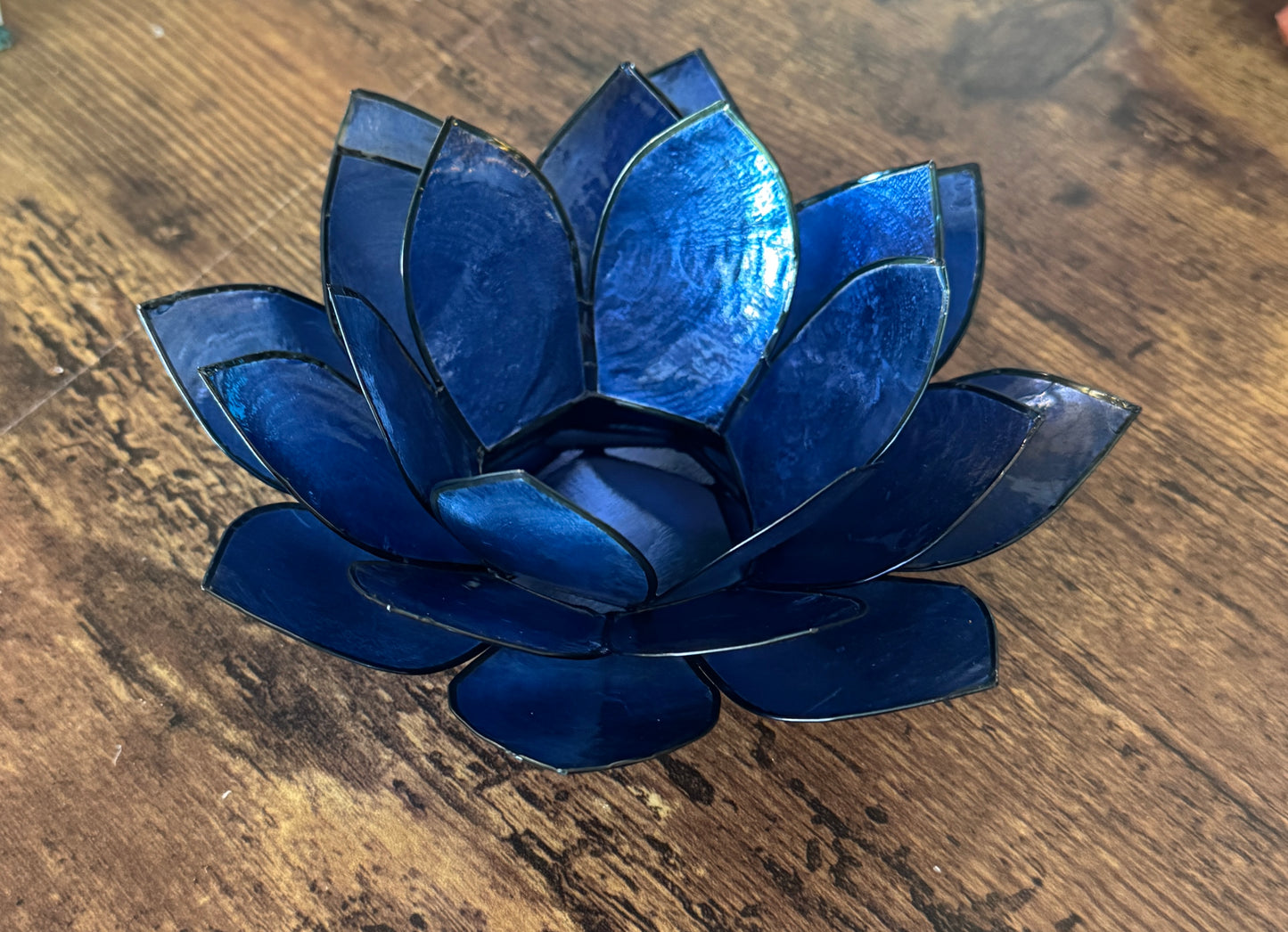 Indigo Lotus Capiz Shell Tea Light Holder