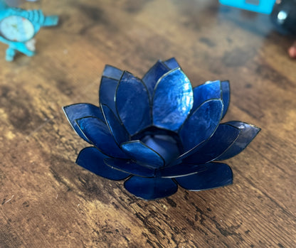 Indigo Lotus Capiz Shell Tea Light Holder