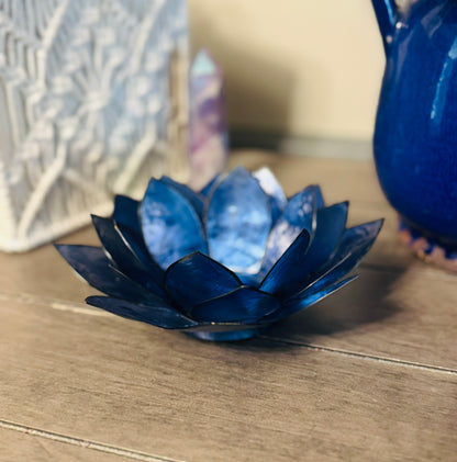 Indigo Lotus Capiz Shell Tea Light Holder