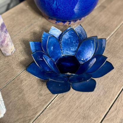 Indigo Lotus Capiz Shell Tea Light Holder