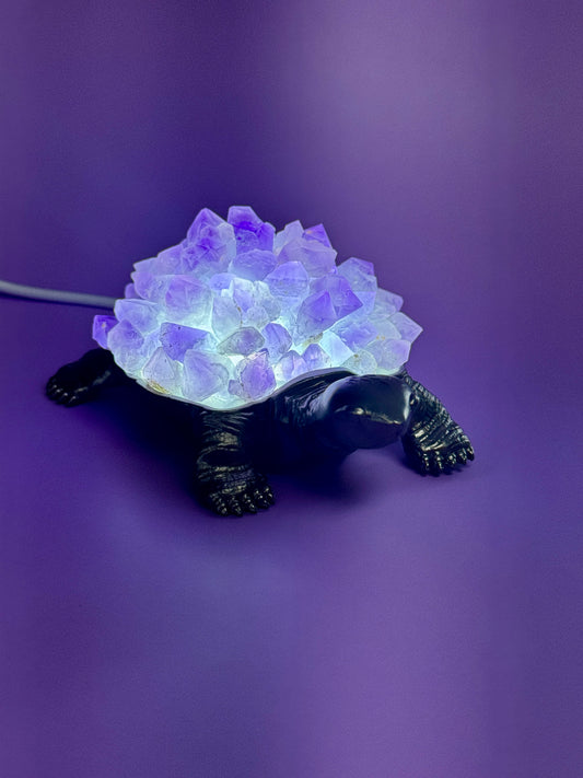 Amethyst Gemstone Turtle Light