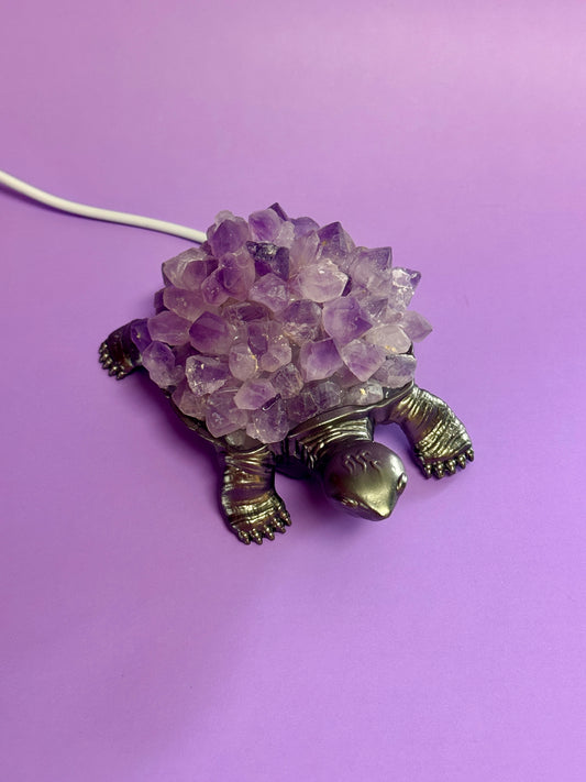 Amethyst Gemstone Turtle Light