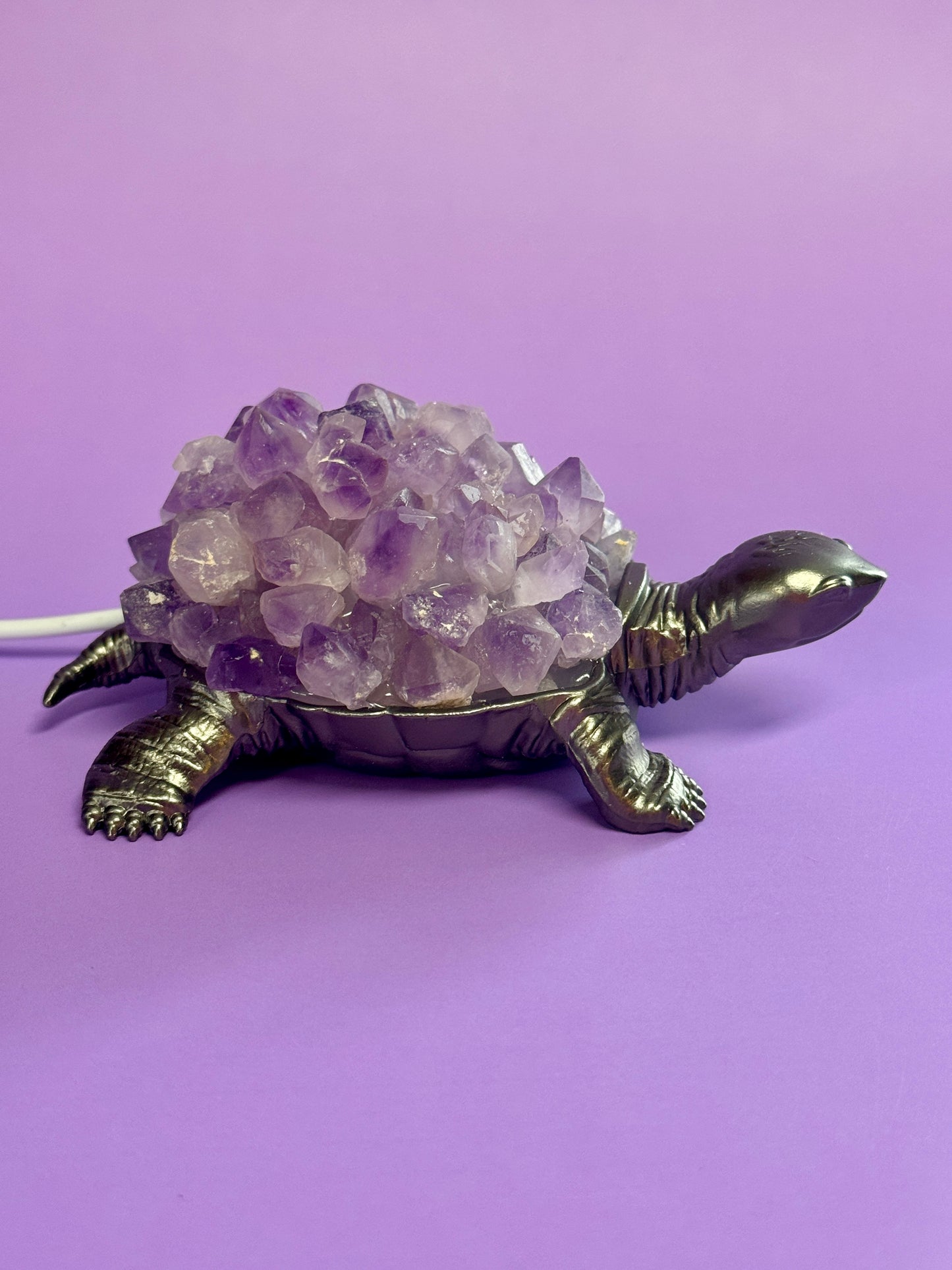 Amethyst Gemstone Turtle Light