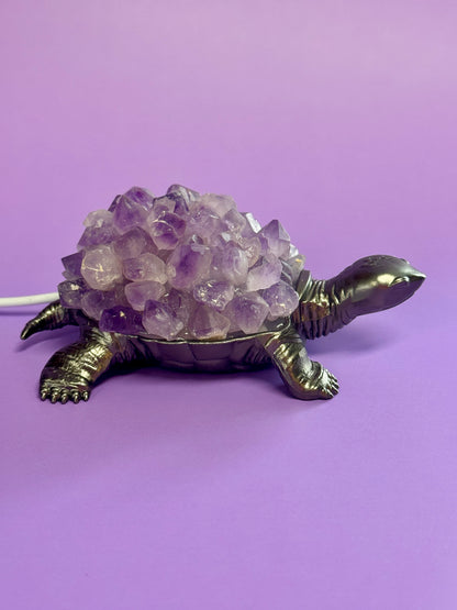 Amethyst Gemstone Turtle Light