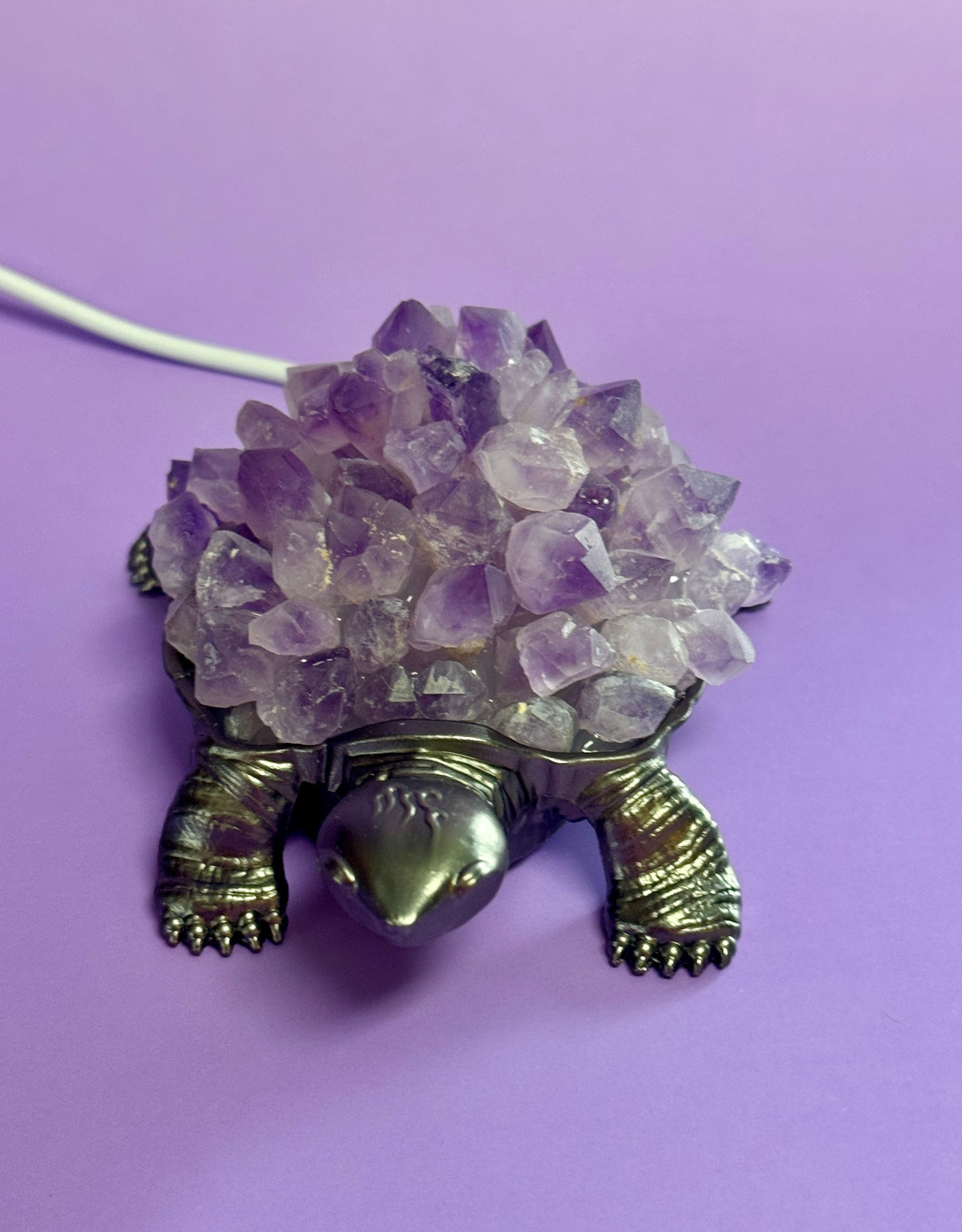 Amethyst Gemstone Turtle Light