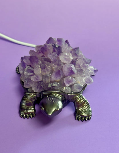 Amethyst Gemstone Turtle Light