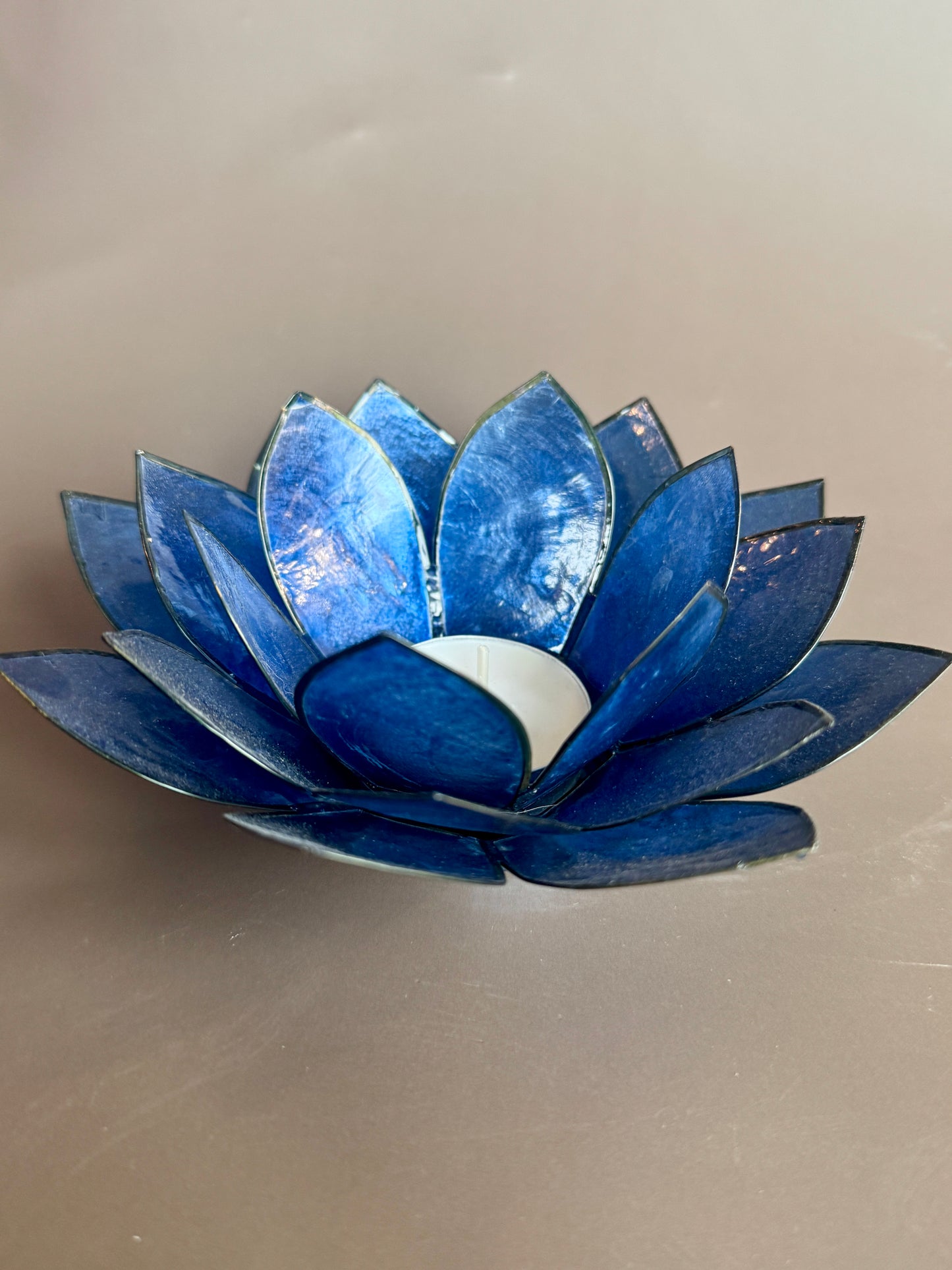 Indigo Lotus Capiz Shell Tea Light Holder