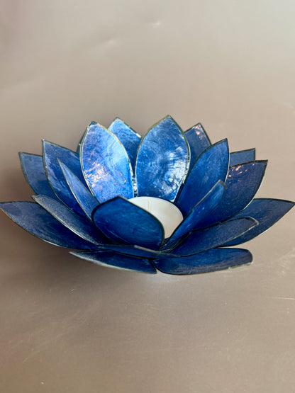 Indigo Lotus Capiz Shell Tea Light Holder