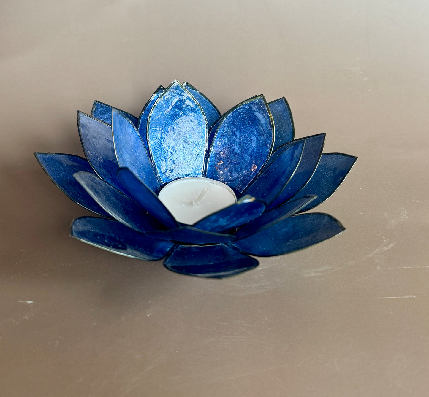 Indigo Lotus Capiz Shell Tea Light Holder