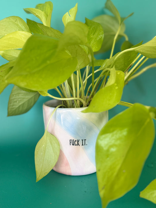 F*** It Planter With Neon Pothos
