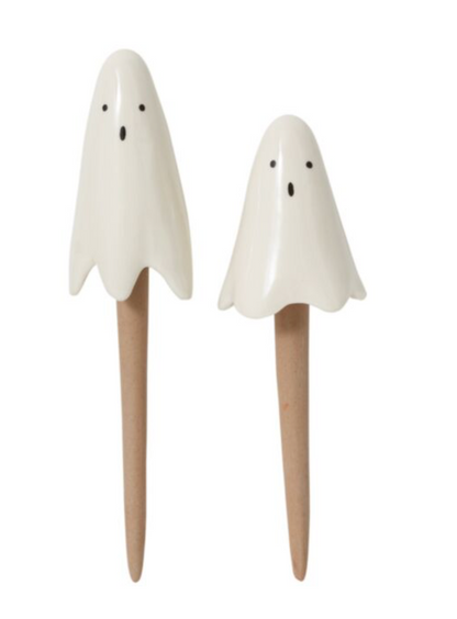 Ceramic Ghost Plant Stick Set