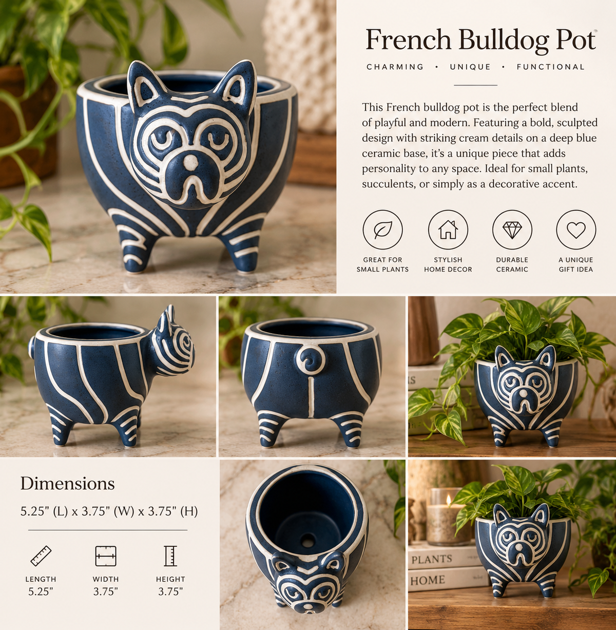 French Bulldog Planter