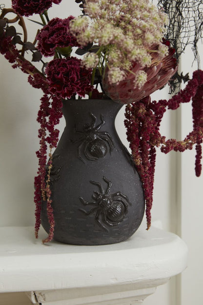 Spider Vase: Matte Charcoal Ceramic