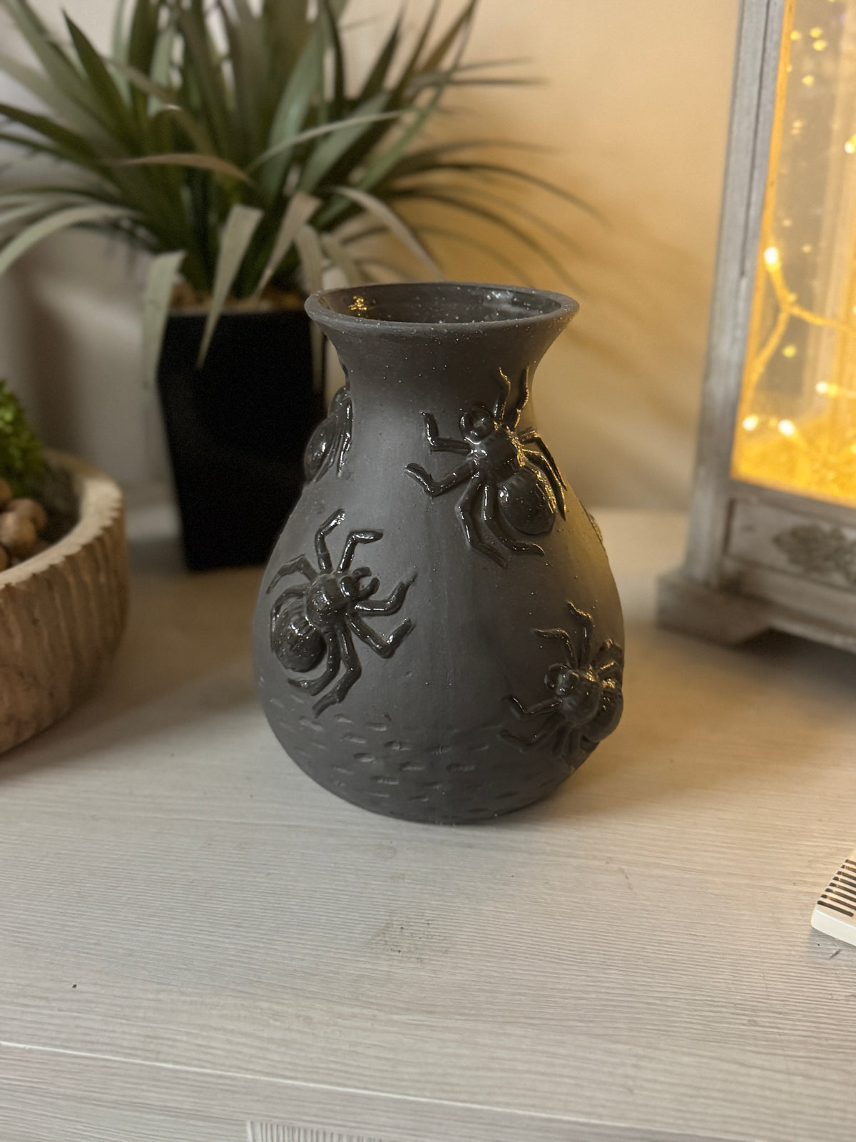 Spider Vase: Matte Charcoal Ceramic